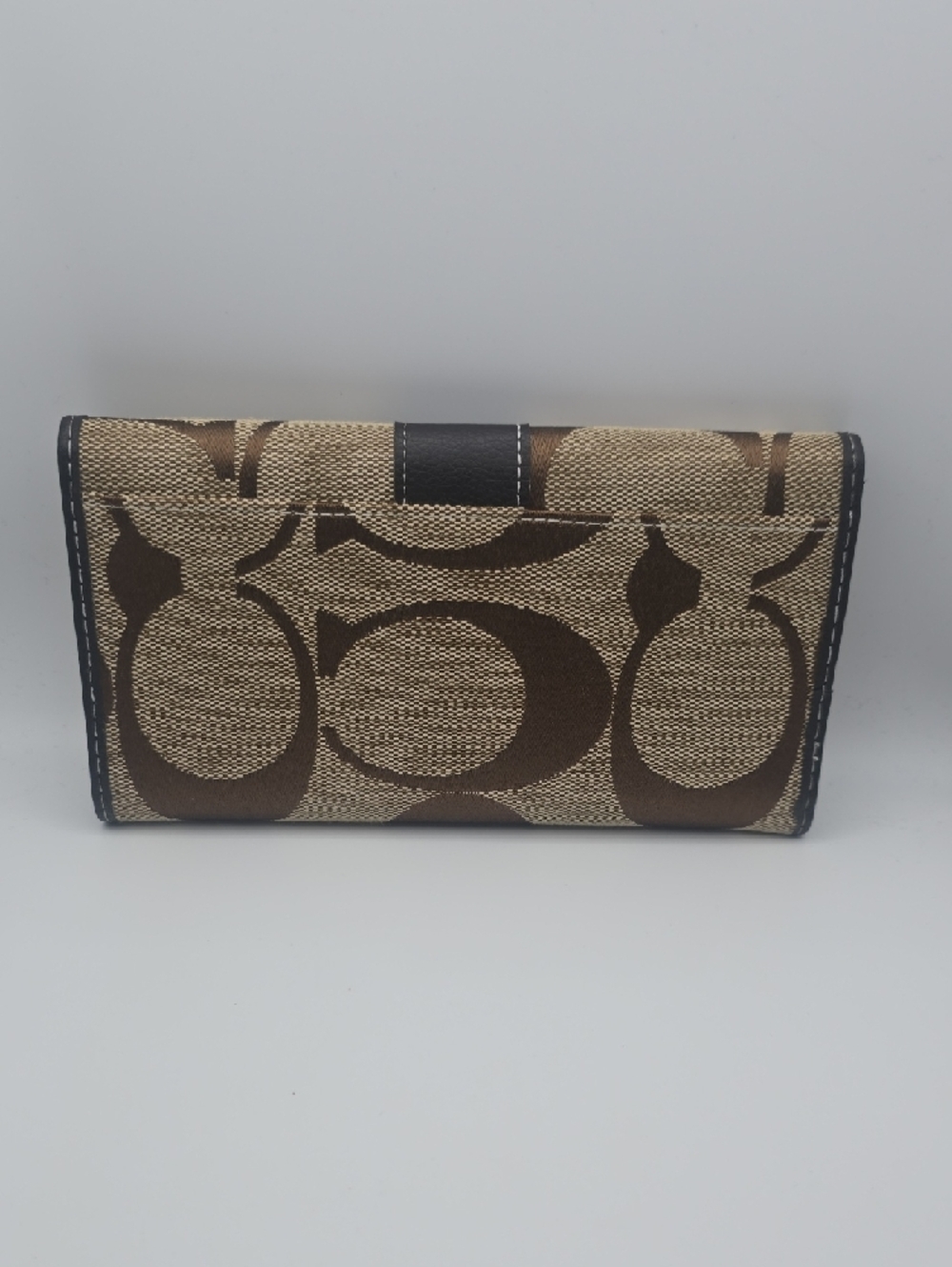 Coach Brown & Tan Signature Continental Wallet W/ Checkbook Holder (2-N-1)(EUC)✨ - Picture 10 of 10